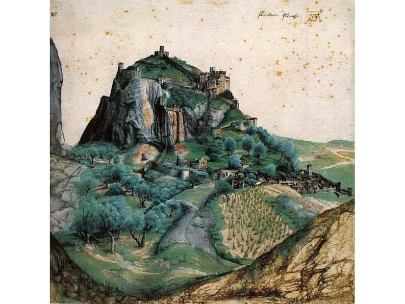 5 Hand Painted Albrecht Durer Landscape Oil Paintings Willow Mill idyllic scenery nature tree Fine Art on Canvas as Wall Decor /& Gift