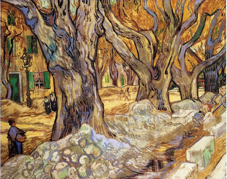 8 Hand Painted Vincent van Gogh Scenery Oil Paintings Art on Canvas as Wall Decor /& Gift Alpilles Olive Trees in Foreground landscape