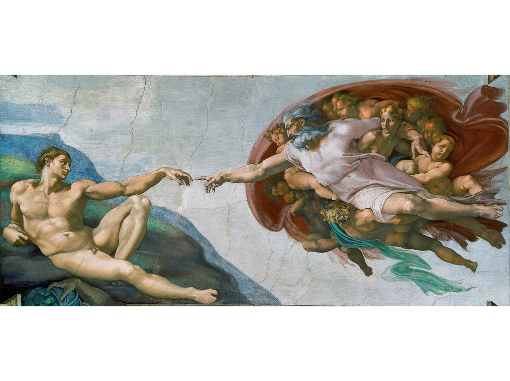 4 Hand Painted Art Creation of Adam Michelangelo God Hands Etsy