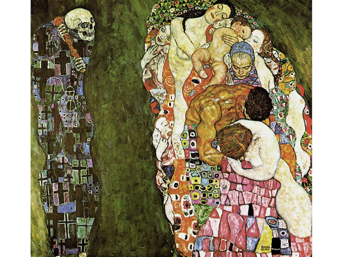 Gustav Klimt Tod und Leben 2 moderne Ölgemälde auf Leinwand - Etsy