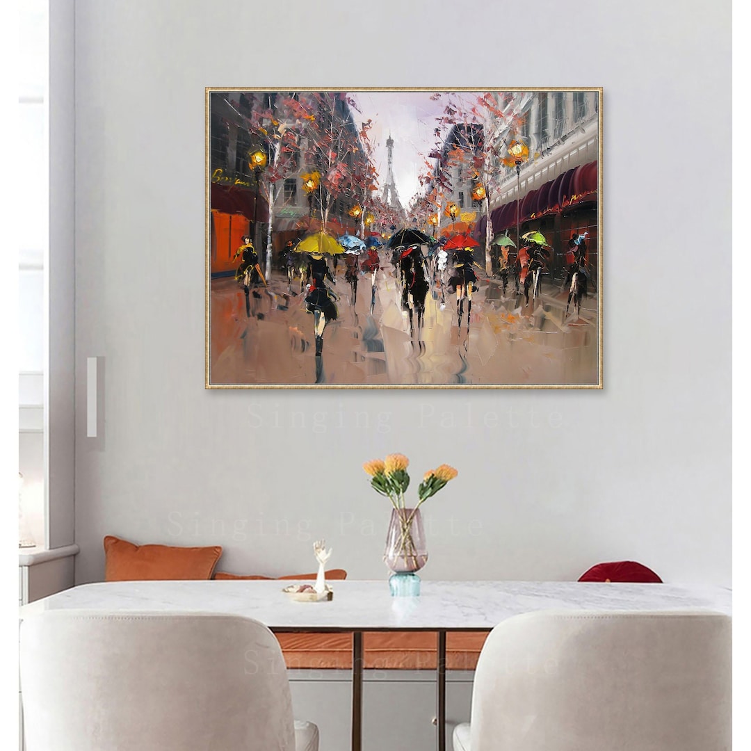10 Hand Painted Art Cityscapes by Palette Knife of Paris New - Etsy