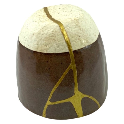 Kintsugi tea mug - Hazel shops & MT brown lopsided teamug * ****Display Only ****