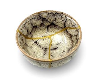 Small Kintsugi - Treasures of The Silk Road - small Kintsugi snow yeti Serpent teacup - * DISPLAY ONLY*