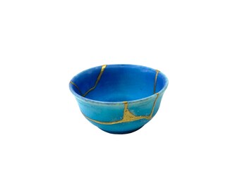 Mini “Akachan” Kintsugi - Small Sake cup turquoise* ****Display Only ****