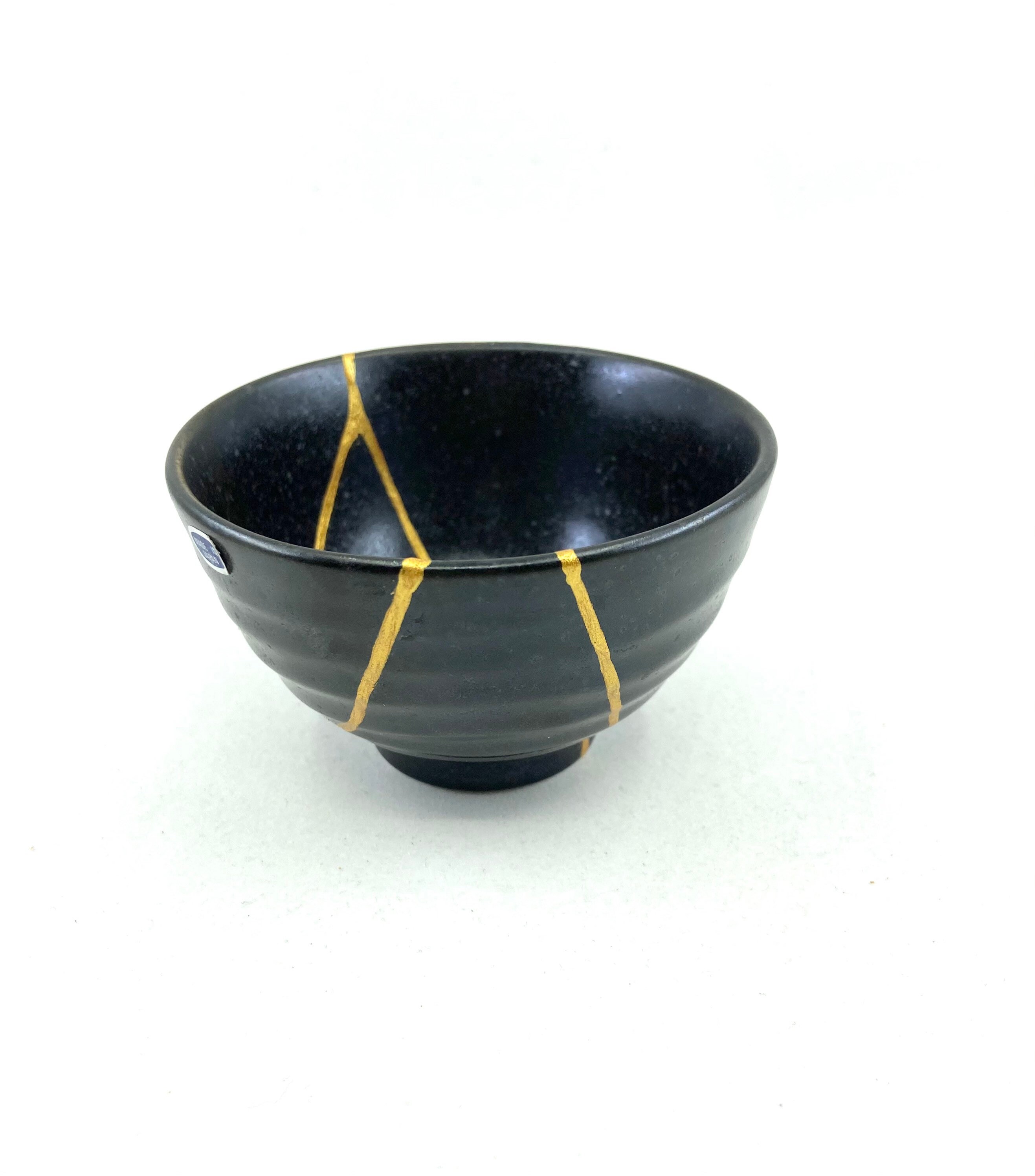 Kintsugi teacup B Black teacup Display Only Etsy