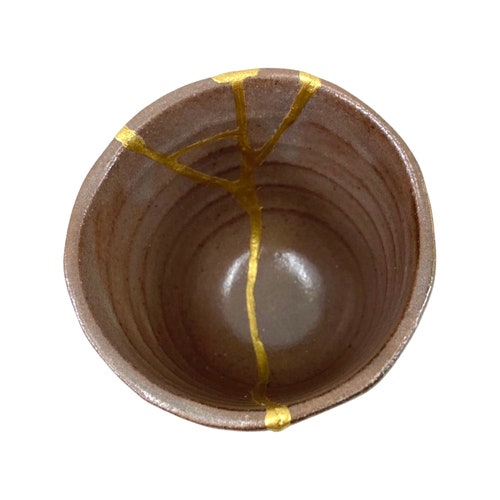 Kintsugi tea mug - Hazel shops & MT brown lopsided teamug * ****Display Only ****