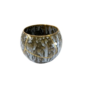 Kintsugi - Treasures of The Silk Road - Kintsugi Sage green dragon  teacup - * DISPLAY ONLY*