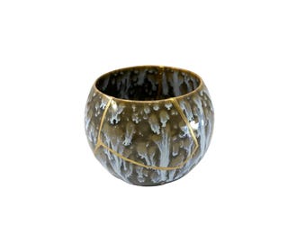 Kintsugi - Treasures of The Silk Road - Kintsugi Sage green dragon  teacup - * DISPLAY ONLY*