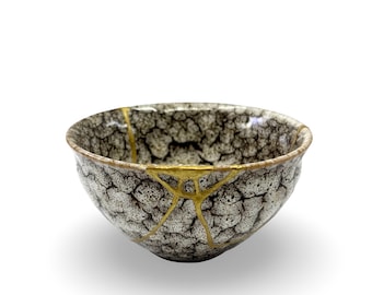 Kintsugi - Treasures of The Silk Road - Small Kintsugi Snow Yeti Serpent teacup - * DISPLAY ONLY*