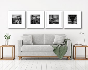 Collection of Four | Sydney Harbour Bridge | Luna Park | Australia | Black & White | Wall Art | Prints | Canvas | Fine Art | Gift ideas