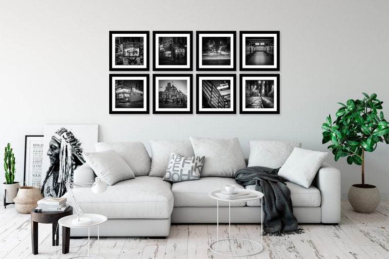 Collection of Eight Melbourne Black & White Art Prints Hosier Lane Flinders Movida Pelleginis Home Decor Wall Decor image 1