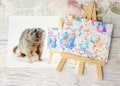 Tiny Paws Rat Canvas art Commission with photo