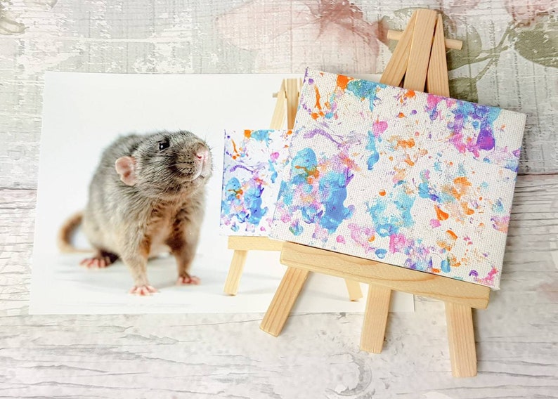 Tiny Paws Rat Canvas Commission with photo image 1