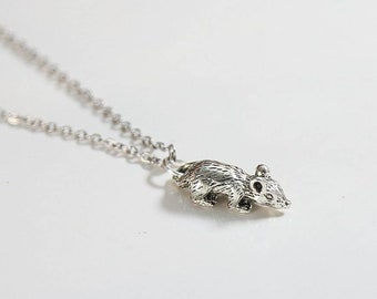 Rat Paw Silver Dangle Hanging Necklace Jewelry Taxidermy Oddity