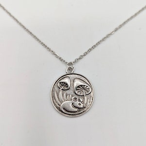 Mushroom rat necklace - stainless steel, hypoallergenic, pet fancy rat, gift, mouse, mice