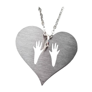 Rat paw print cut out stainless steel necklace