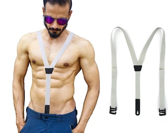 Gift For him Y Back Hidden Suspenders for Men, Invisible Suspender for Untucked Men Adjustable Under the Shirt Suspenders Gift for father