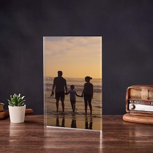 Personalised Photo Print Acrylic Block Plaque With Custom Message, Photo Block Gift, Custom Acrylic Photo Frame
