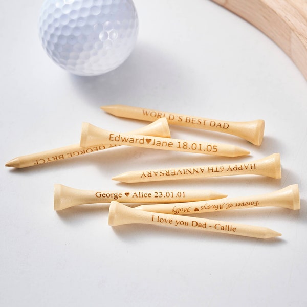 Engraved Golf Tees, Personalized Wooden Golf Tees, Engraved Golf Gift, Customized Golf Tees, 2.75" Wood Golf Tees, Gift For Him