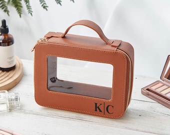 Custom Transparent Toiletry Case, Personalized Makeup Bag, Clear Cosmetic Bag, Clear Travel Bag, Great Gift for Bridesmaids