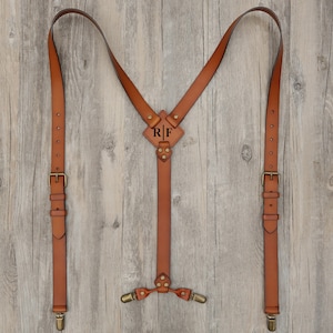 Personalized Leather Suspenders - Wedding Suspenders - Men&#39;s Suspenders - Groomsmen Suspenders - Rustic Suspenders - Rustic Handmade Belt