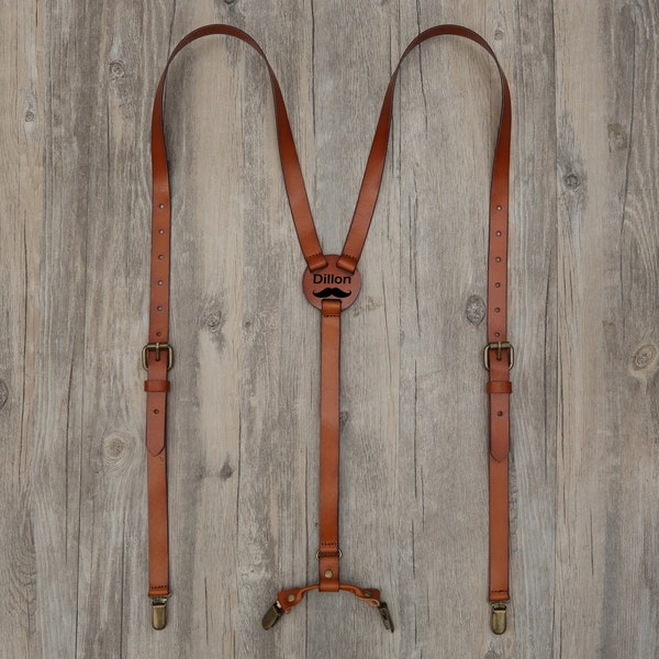 Full Grain Leather Suspenders - Rustic Suspenders - Men's Suspenders - Groomsmen Suspenders -  Groomsmen Gifts - Gifts For Him