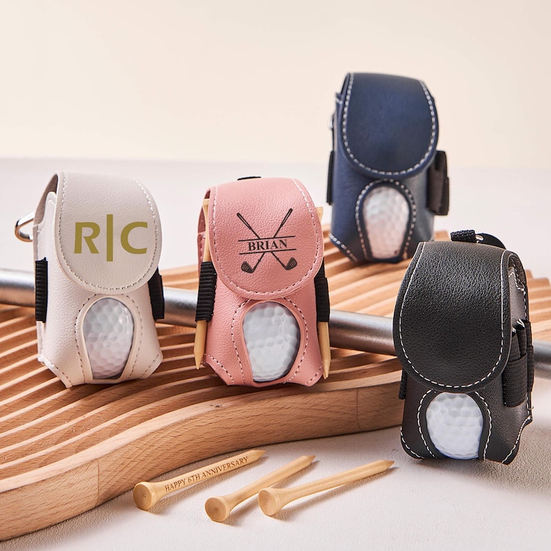 Personalized Golf Tee Bag Holder Wooden Tees Engraved Golfer