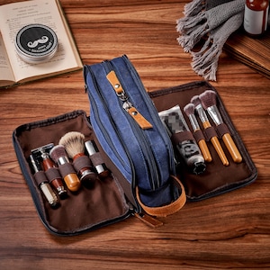 Custom Mens Toiletry Bag,Personalized Canvas Travel Bag,Travel Toiletry Bag,Men&#39;s Dopp Kit,Engraved Dopp Bag,Christmas Gifts for him