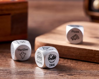 Food Type Decision Dice - Perfect for Food Lovers - Date Night Idea - Roll-The-Dice Game - The Official Decision Dice, 3 Dices Set
