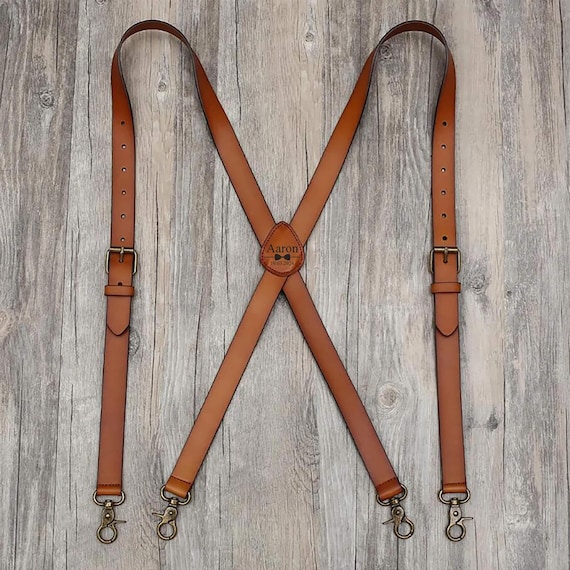 Groomsmen Gifts X Style Personalized Natural Leather Suspenders Groomsmen Suspenders Wedding Suspenders Best Man Gift