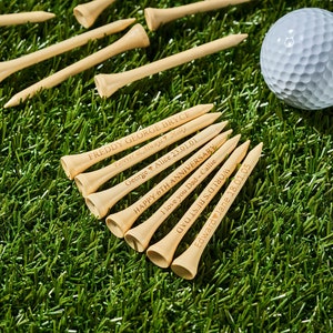 Tees de golf personnalisés, Tees de golf personnalisés gravés au laser, Tees de golf personnalisés, Tees de golf gravés au laser/bois naturel de 2,75 po. image 7