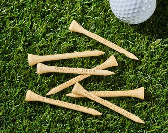 Tees de golf personnalisés, tees de golf gravés, cadeau de golf gravé, tees de golf personnalisés, tees de golf gravés au laser/2,75" bois naturel