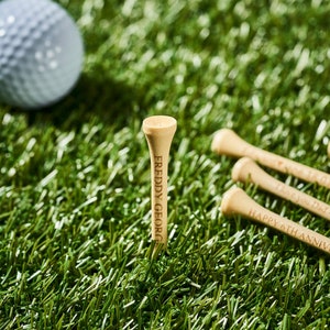 Tees de golf personnalisés, Tees de golf personnalisés gravés au laser, Tees de golf personnalisés, Tees de golf gravés au laser/bois naturel de 2,75 po. image 6