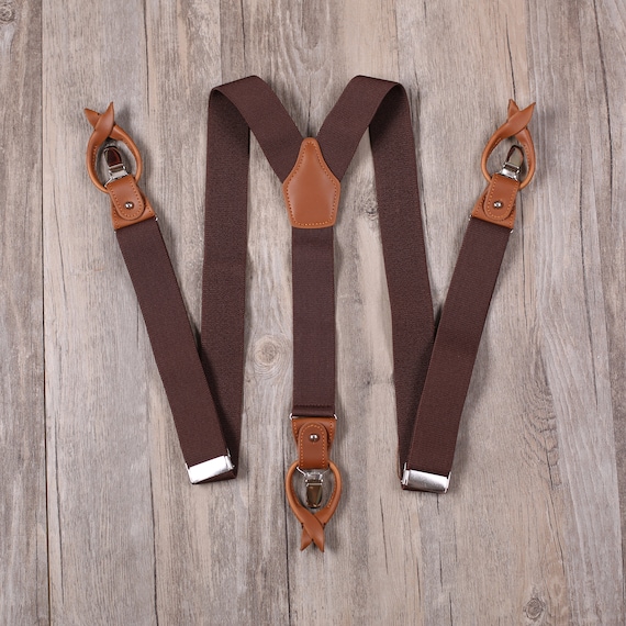 Super kwaliteit bretels met echt lederen clips en roestvrij metalen clips Accessoires Riemen & bretels Bretels 