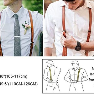 Groomsmen Gifts Personalized Natural Leather Suspenders Groomsmen Suspenders Wedding Suspenders Best Man Gift zdjęcie 8