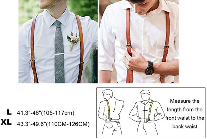 Groomsmen Gifts Personalized Natural Leather Suspenders Groomsmen Suspenders Wedding Suspenders Best Man Gift image 8