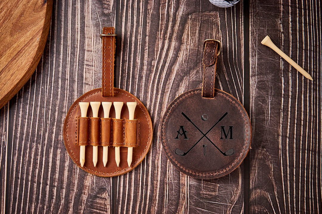 Personalized Leather Golf Bag Tag, Custom Leather Golf Bag Tags