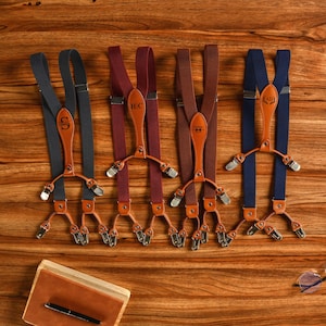 Groomsmen Leather Suspenders for Men Rustic Wedding Ring Bearer Outfits Wedding Men Suspenders Boys Leather Suspenders for Women