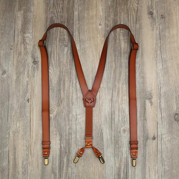 Personalized Leather Suspender For Men Groomsmen Gifts Groomsmen Suspenders Wedding Suspenders Best Man Gift Gift For Him Rustic Suspenders