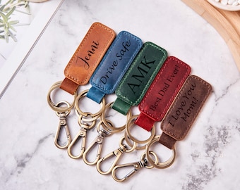 Personalized leather keychain, Custom Keychain, Leather Gift, Unique Gift, summer gifts, men gifts, coordinate keychain, wife gift, dad gift