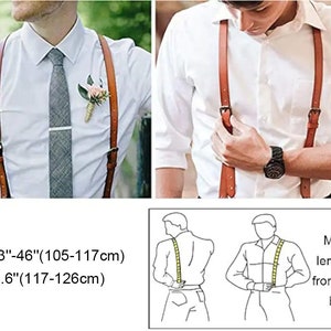Groomsmen Gifts X Style Personalized Natural Leather Suspenders Groomsmen Suspenders Wedding Suspenders Best Man Gift image 9