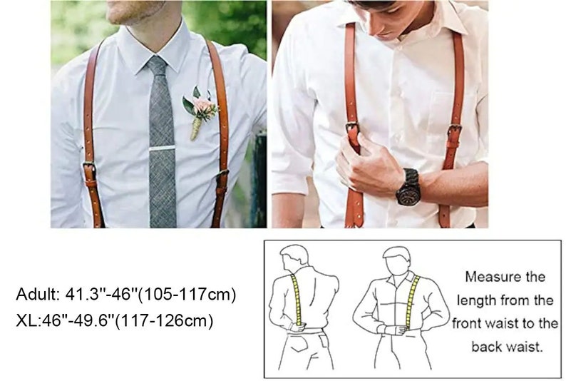 Groomsmen Gifts X Style Personalized Natural Leather Suspenders Groomsmen Suspenders Wedding Suspenders Best Man Gift image 9