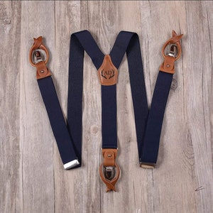 Personalized Gifts For Groomsmen Brown Leather Suspenders Men Wedding Rustic Wedding Mens Suspenders Leather Clip And Button Suspenders