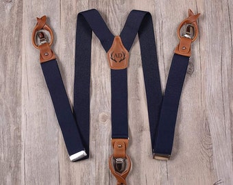 Personalized Gifts For Groomsmen Brown Leather Suspenders Men Wedding Rustic Wedding Mens Suspenders Leather Clip And Button Suspenders