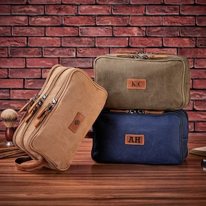 Personalisierte Groomsmen Geschenk Dopp Kit Tasche Individuelle Canvas Kulturtasche Monogramm Herren Kulturtasche Canvas Individuelles Geschenk für Jungs Männer Hochzeit