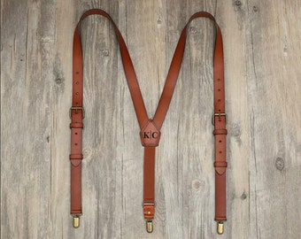 Personalized Suspenders Genuine leather suspenders men brown suspenders Wedding Suspenders Mens Suspenders Rustic Suspenders Rustic Wedding