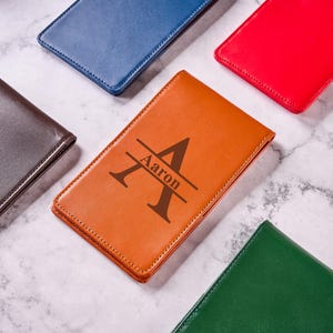 Soporte para tarjeta de puntuación de golf y libro de yardas, regalo de golf personalizado, regalo de golf de cuero de primera calidad para papá, regalo de golf para él, grabado
