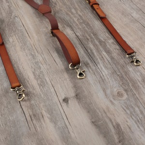 Groomsmen Gifts Personalized Natural Leather Suspenders Groomsmen Suspenders Wedding Suspenders Best Man Gift image 6