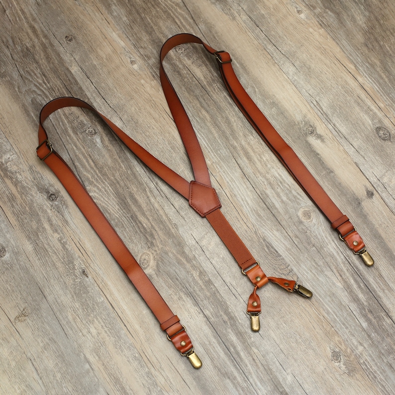 Personalized Leather Suspender for Men Groomsmen Gifts Etsy