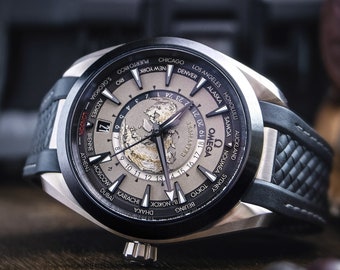 Reloj para hombre OMEGA Seamaster World Time GMT con cronómetro automático y esfera gris; Relojes de hombre, Relojes de lujo, Relojes suizos, Relojes deportivos